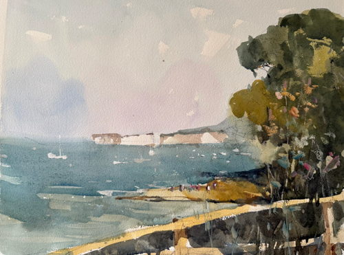 Looking at Old Harry from Studland